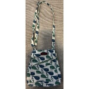 Bungalow 360 Natural Whale Peace Cotton Canvas Crossbody Small Messenger Bag EUC